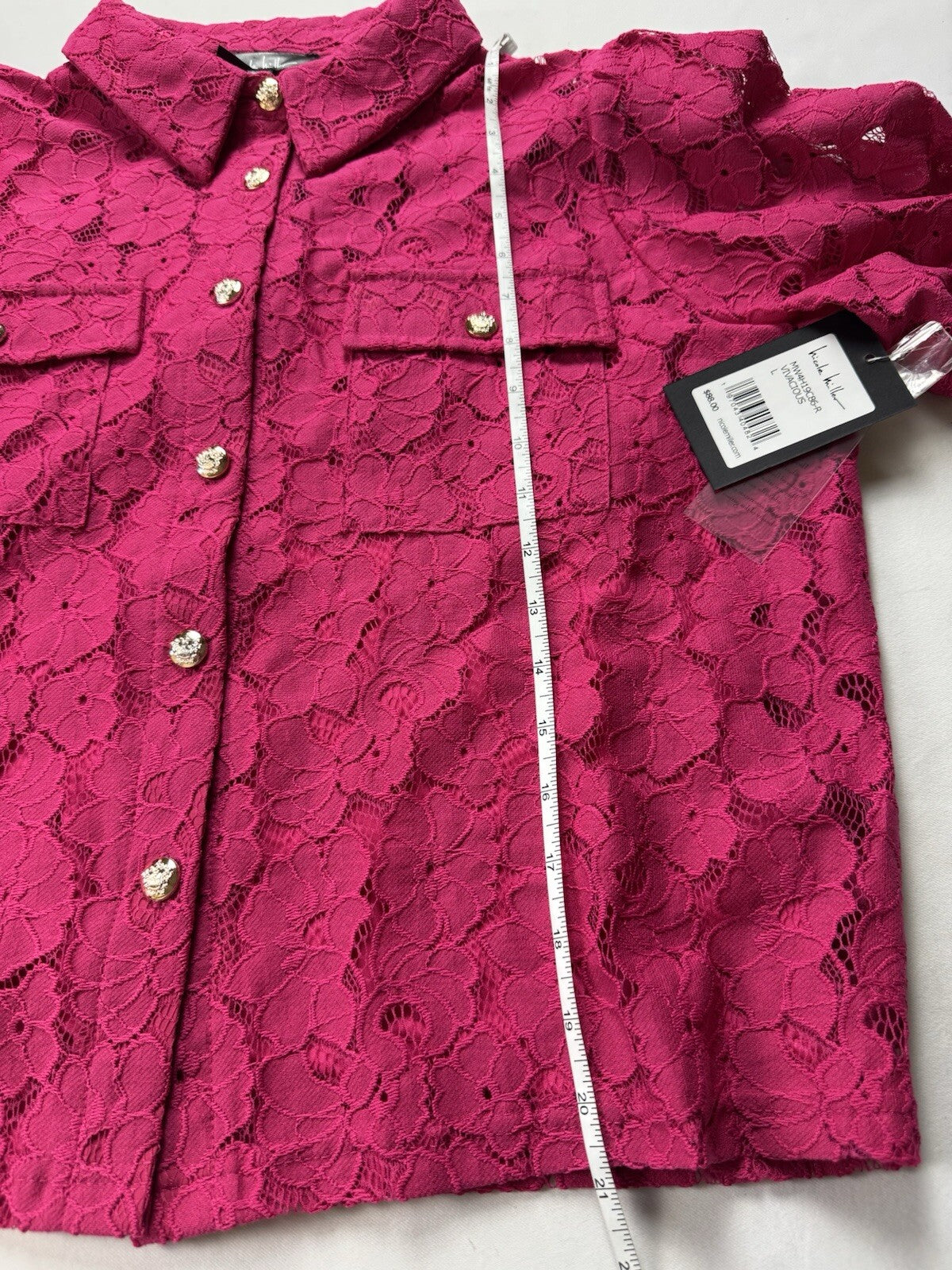 $88 Nicole Miller Women’s Lace Blouse Top Sz L (B.135)