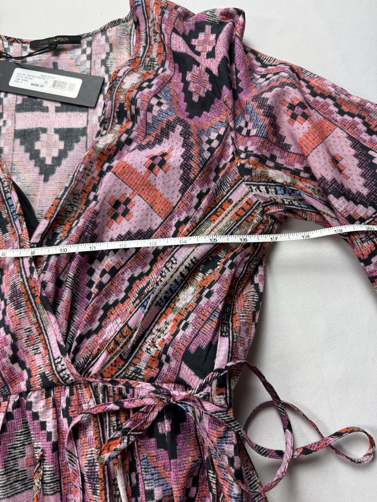 $498 Kobi Halperin Women's Pink Multi Dress Sz S (B.38)