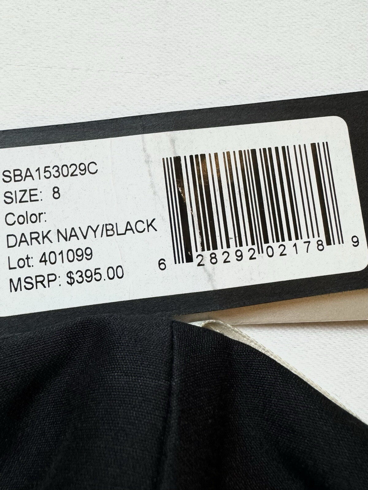 $395 Halston Black Navy Strapless Dress SZ 8. (B.118)