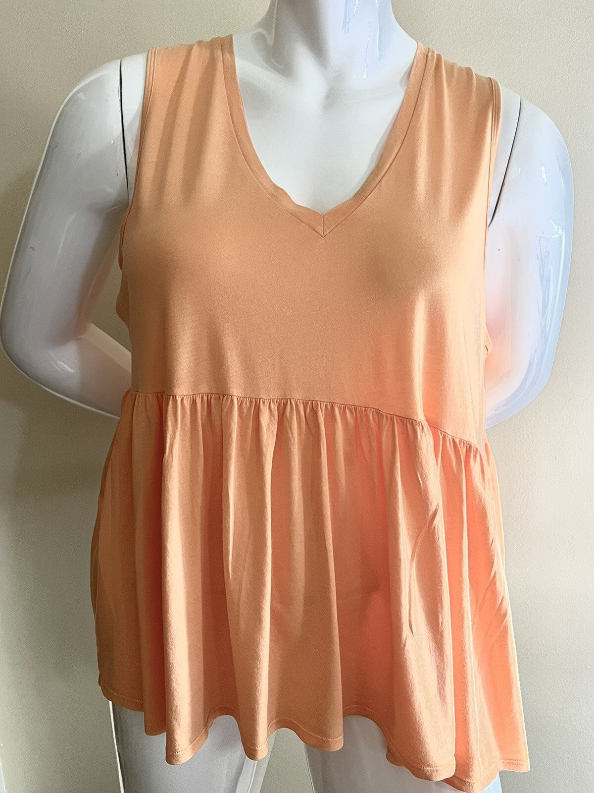 $49 DKNY Women’s Blouse Orange Sleeveless Sz XL