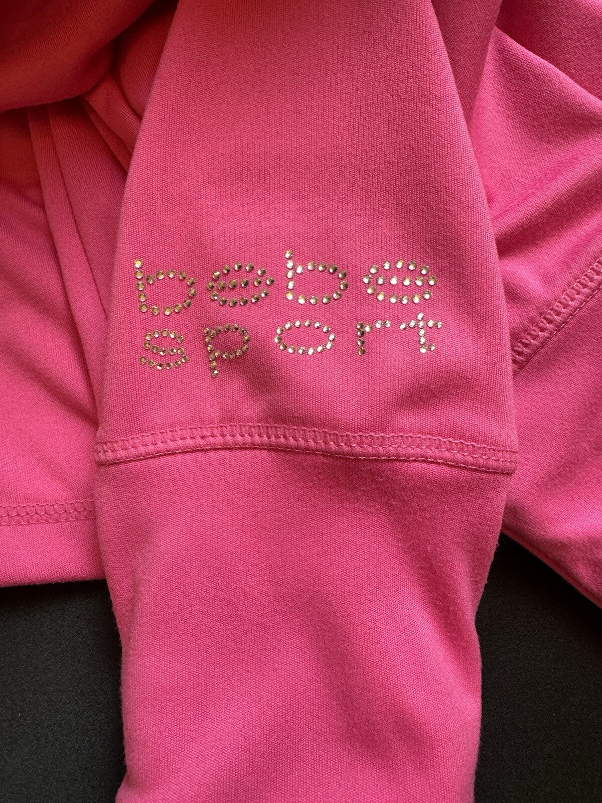$99 Bebe Hoodie Rhinestone Hot Pink Jacket. Sz M. (B.85)