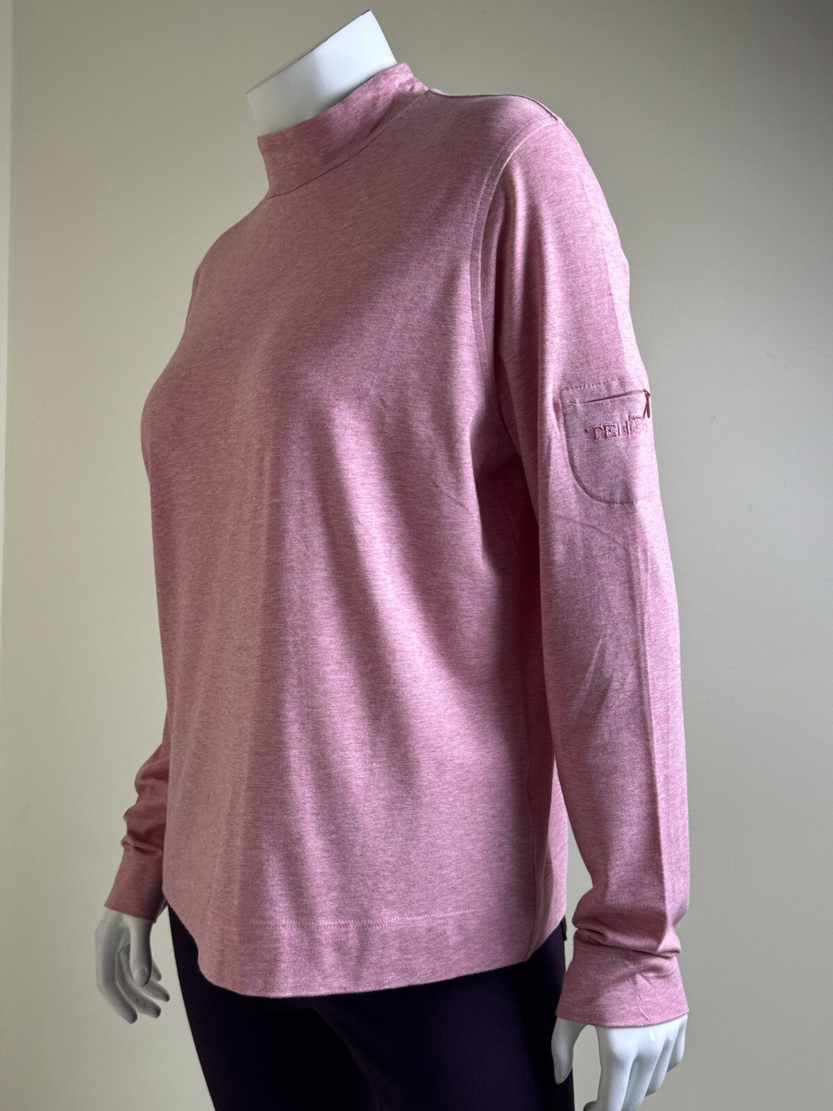TEHAMA Women’s Rose Mock Neck Sweatshirt Sz L. (B.96)