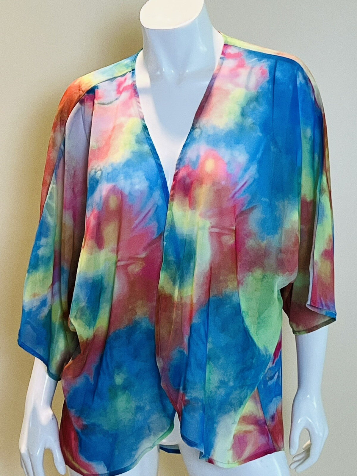 Women’s short sleeve cover up Size L Multicolor (8)