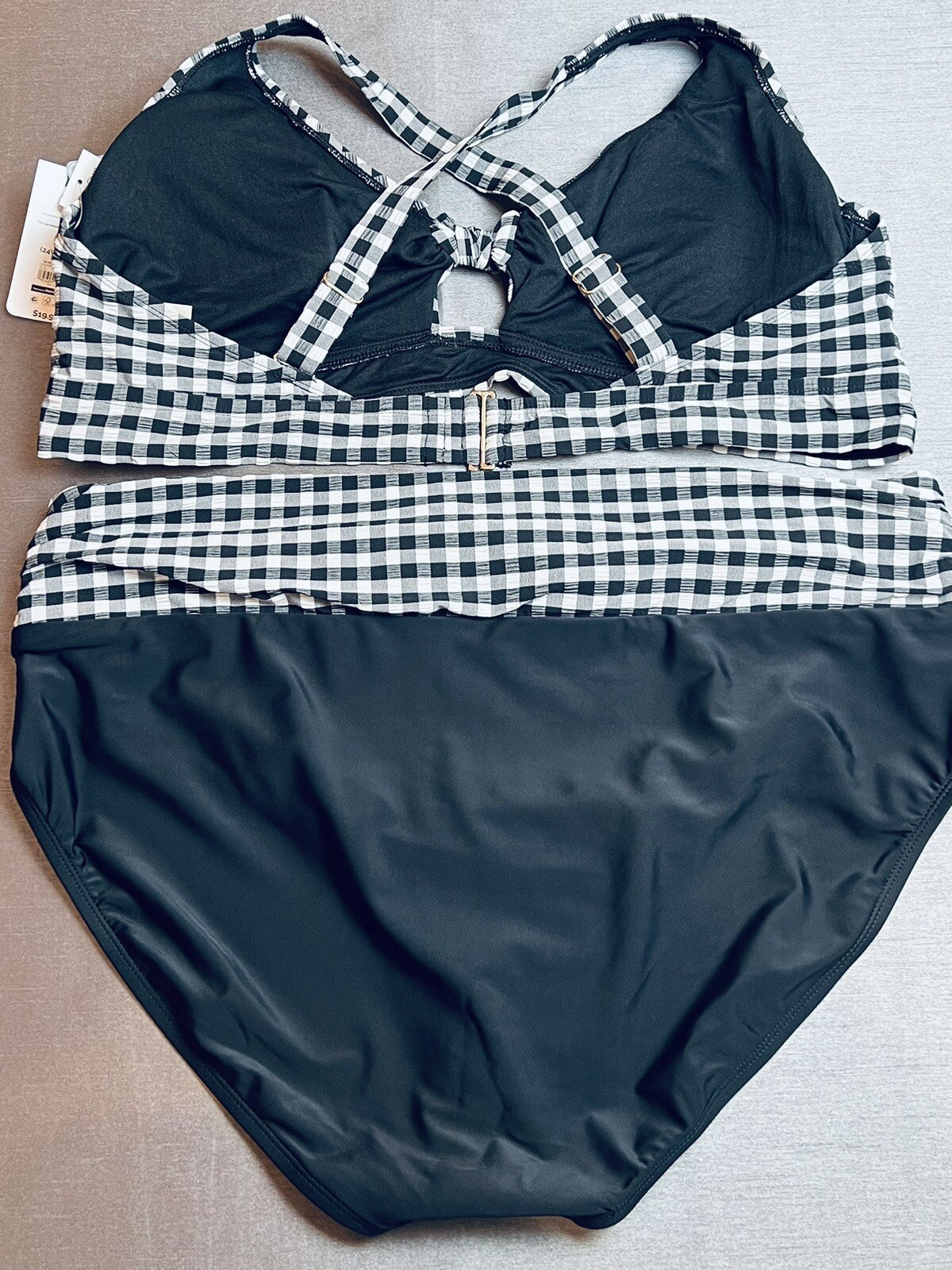 TERRA & SKY 2PC Swimsuit Plus SZ 3X Bikini Plaid