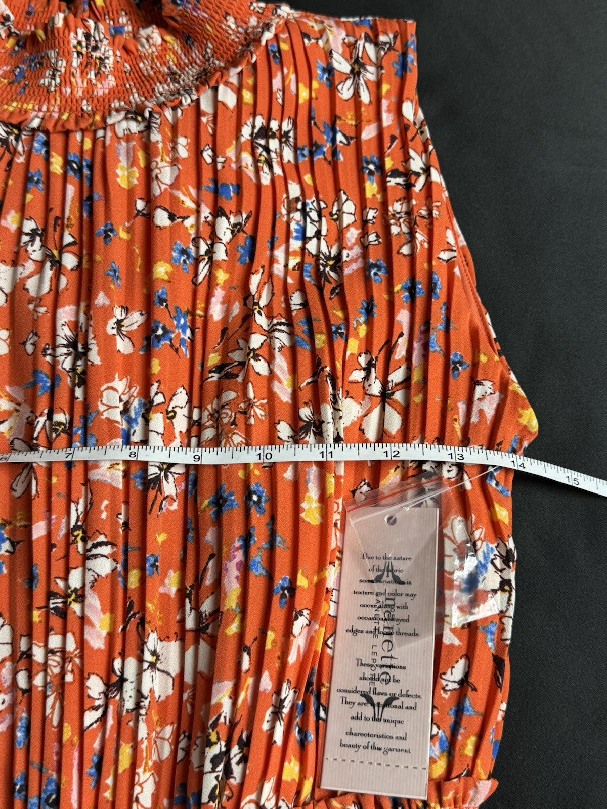 $148 NANETTE LEPORE Orange Pleaded Dress Sz 4 (B.171)