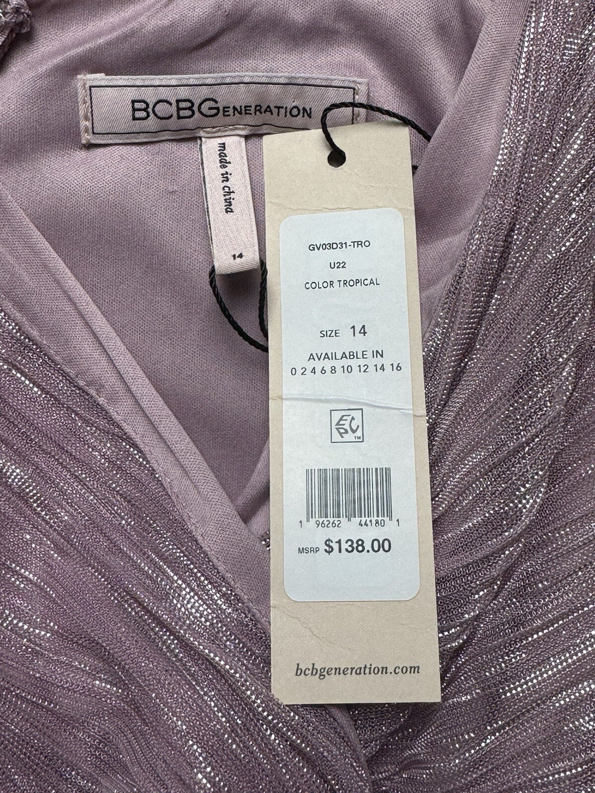 $138 BCBGeneration Women’s Pink Dress Size 14. (B.79)
