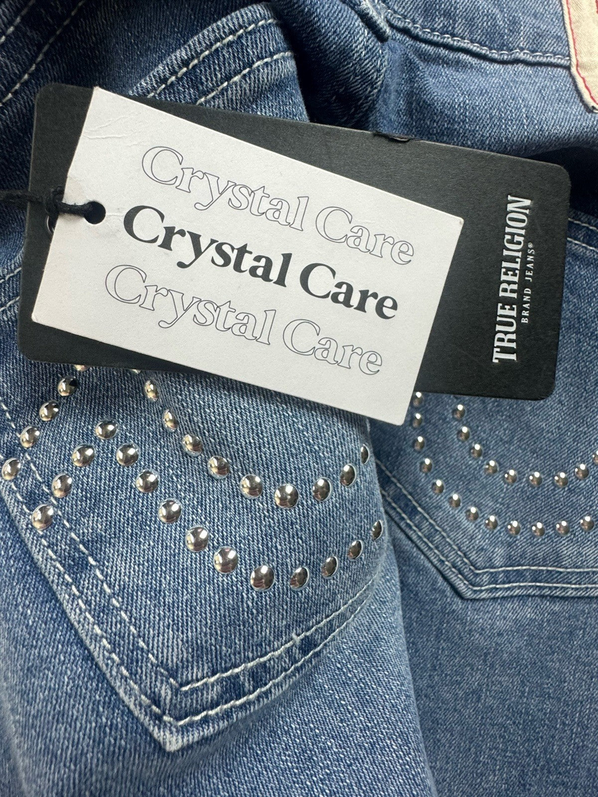 $179 True Religion Women’s Jennie Jeans Studs Skinny Sz 26. (B.156)