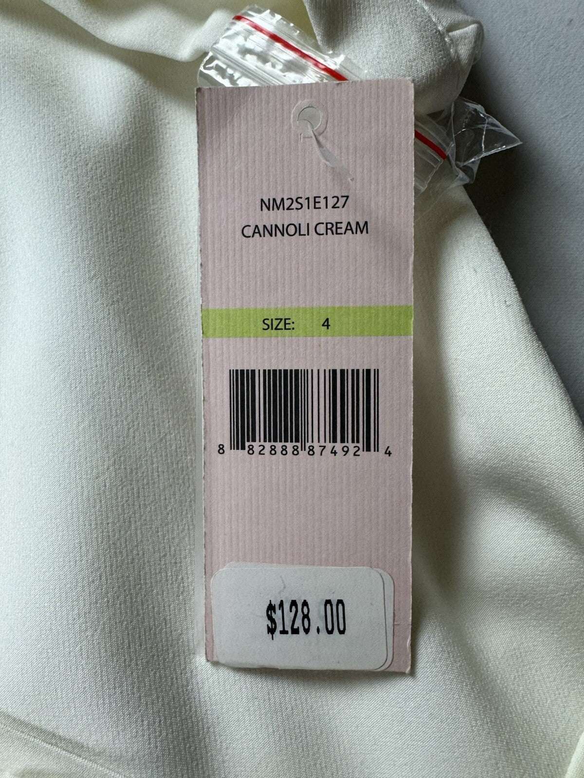 $128 NANETTE LEPORE Ivory Belted Dress Sz 4 (B.140)