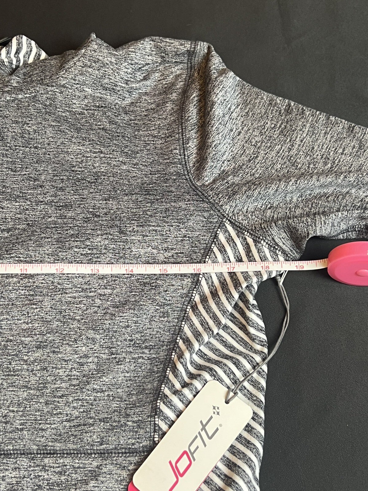 JOFIT Women’s Hoodie GRAY w/white GOLF JACKET Sz S STRETCH (51)