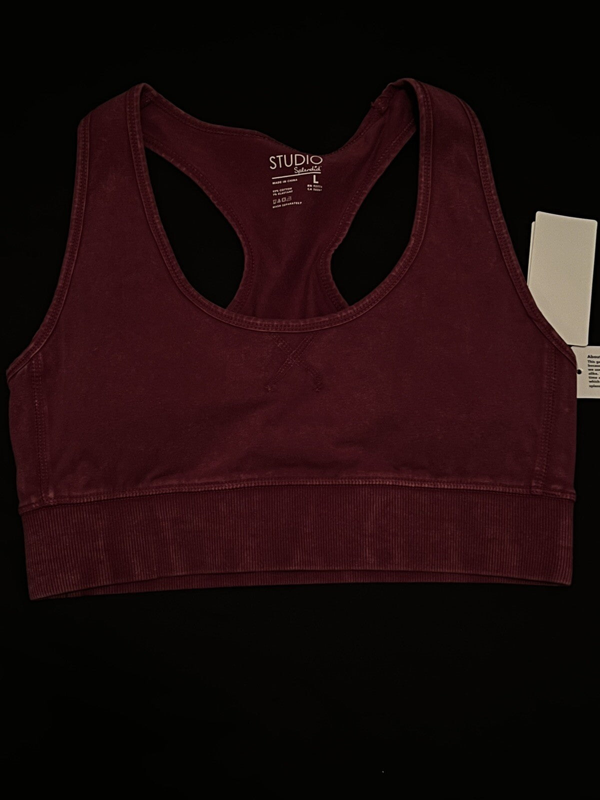 Splendid Studio Women's Size L Dark Pink Active Sports Bra $58 Retail
