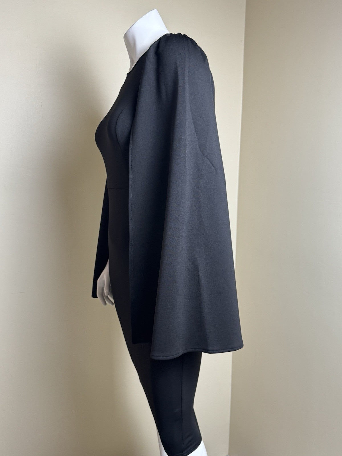 Women's Black Flared Sleeves Dress Sz S. (B.168)