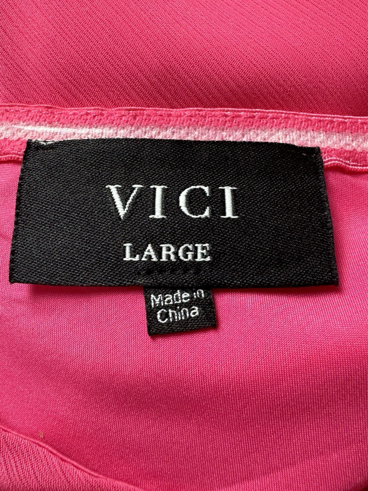 Vici Women’s One Shoulder Pink Dress w/Fringe Sz L. (B.64)