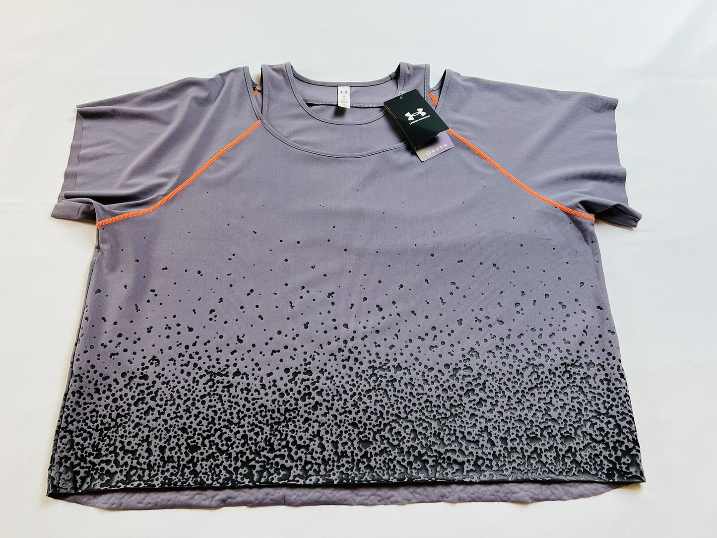 Under Armour Women's Gray Short Sleeve Shirt Stretch Sz XL