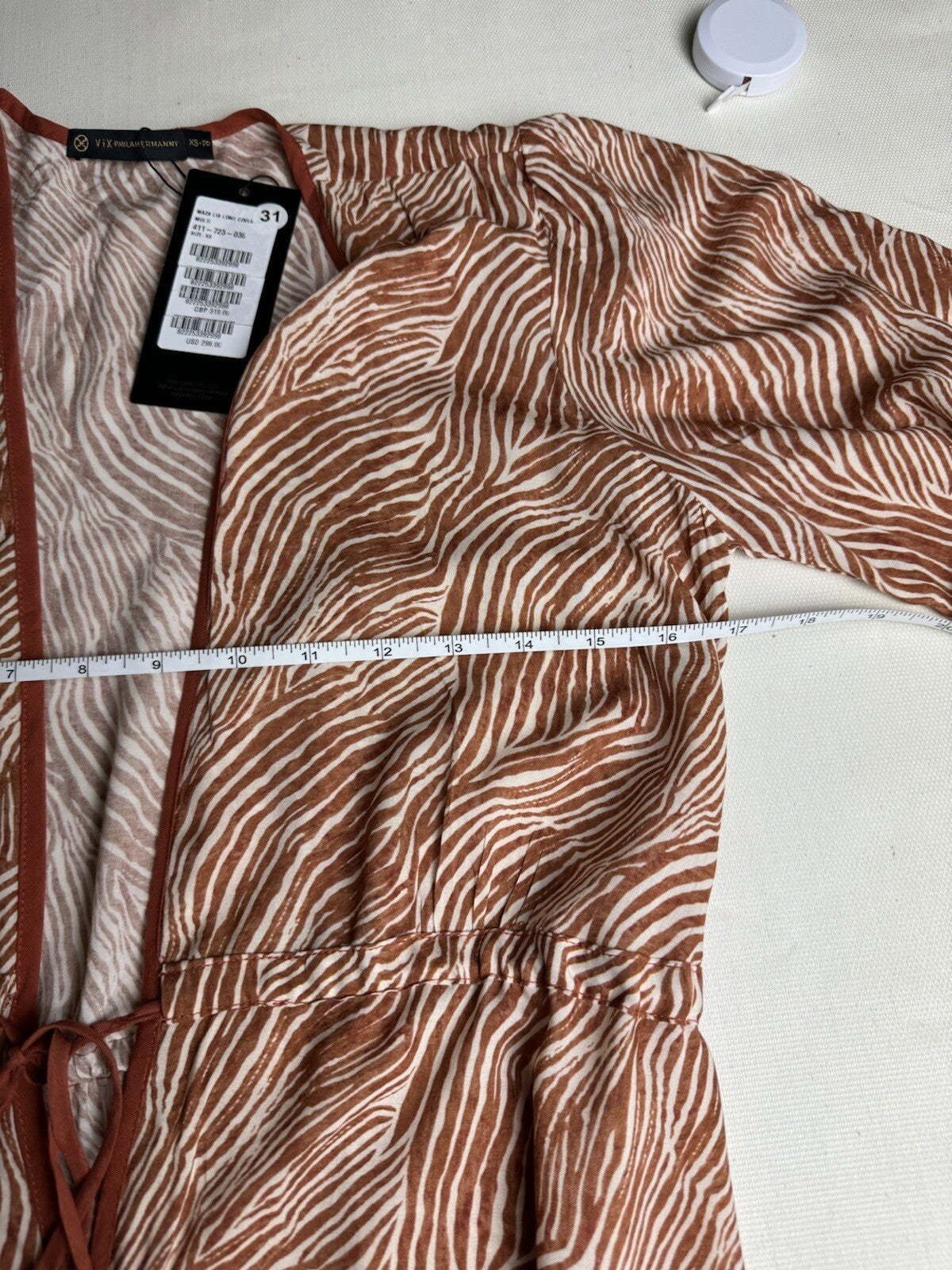 Vix Paula Hermanny Cover Up Maza Lia Long Dress Sz XS. (65)