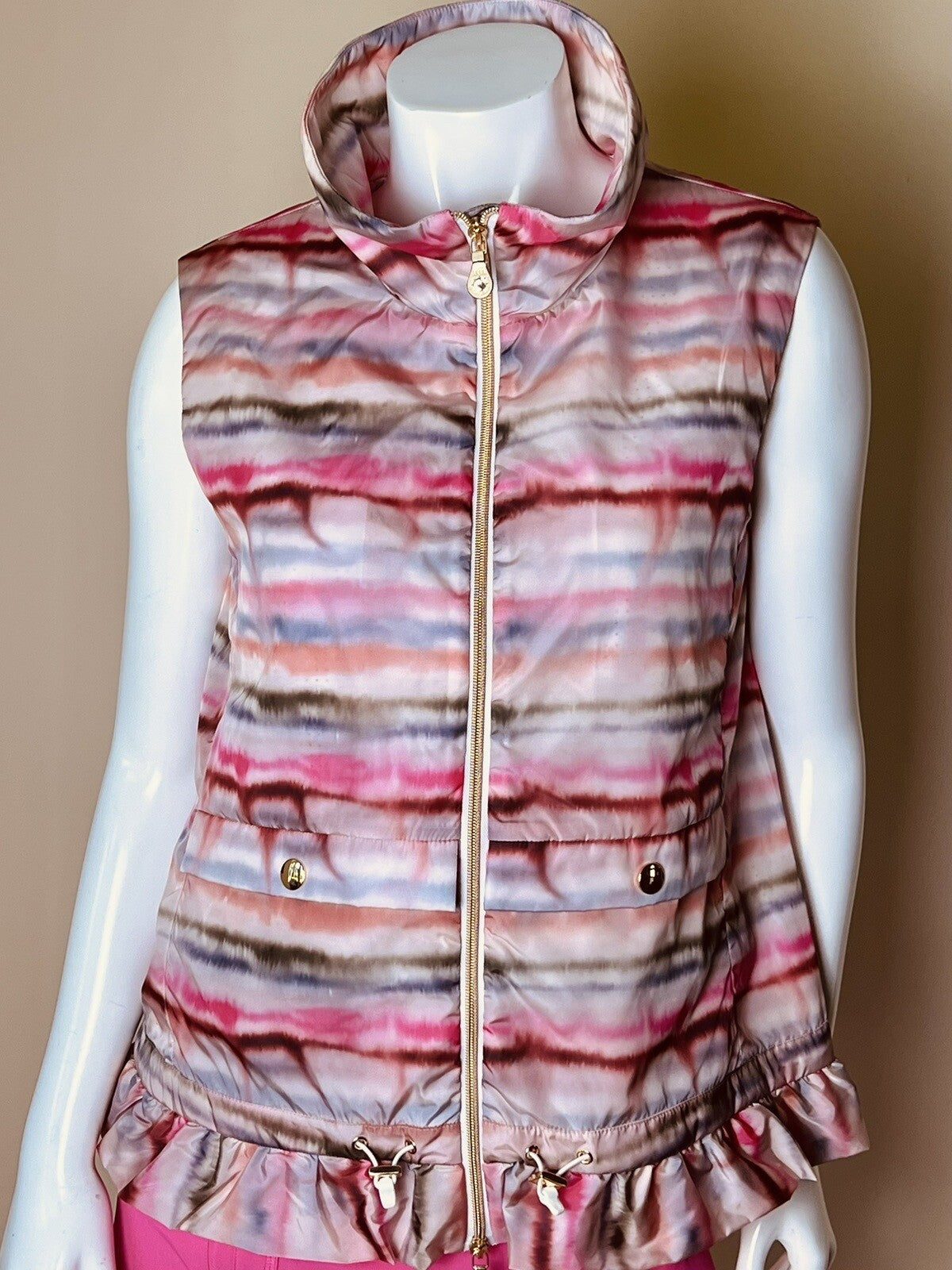 Brendratti Linea Full Zip Pink Sunset Vest Ladies Ital 46 Us L NWT Golf (51)