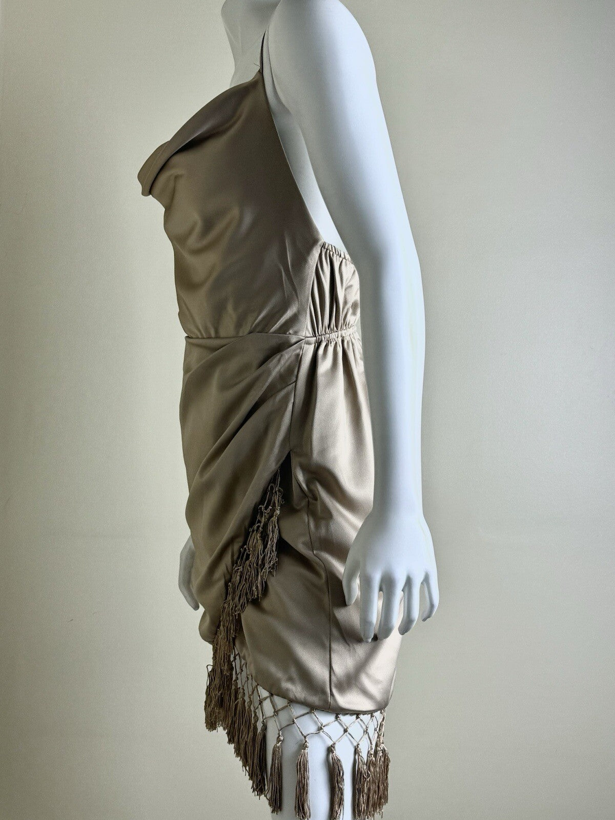 Vici Women’s Satin Fringe Dress Sz S (B.77)