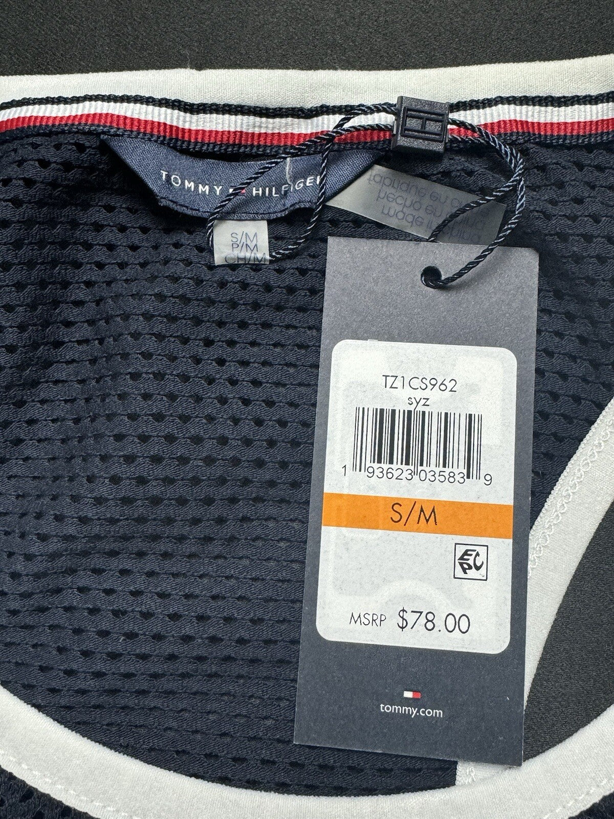 $78 Tommy Hilfiger Women's Mesh Racerback Dress Cover Up Size S/M. (B.79)