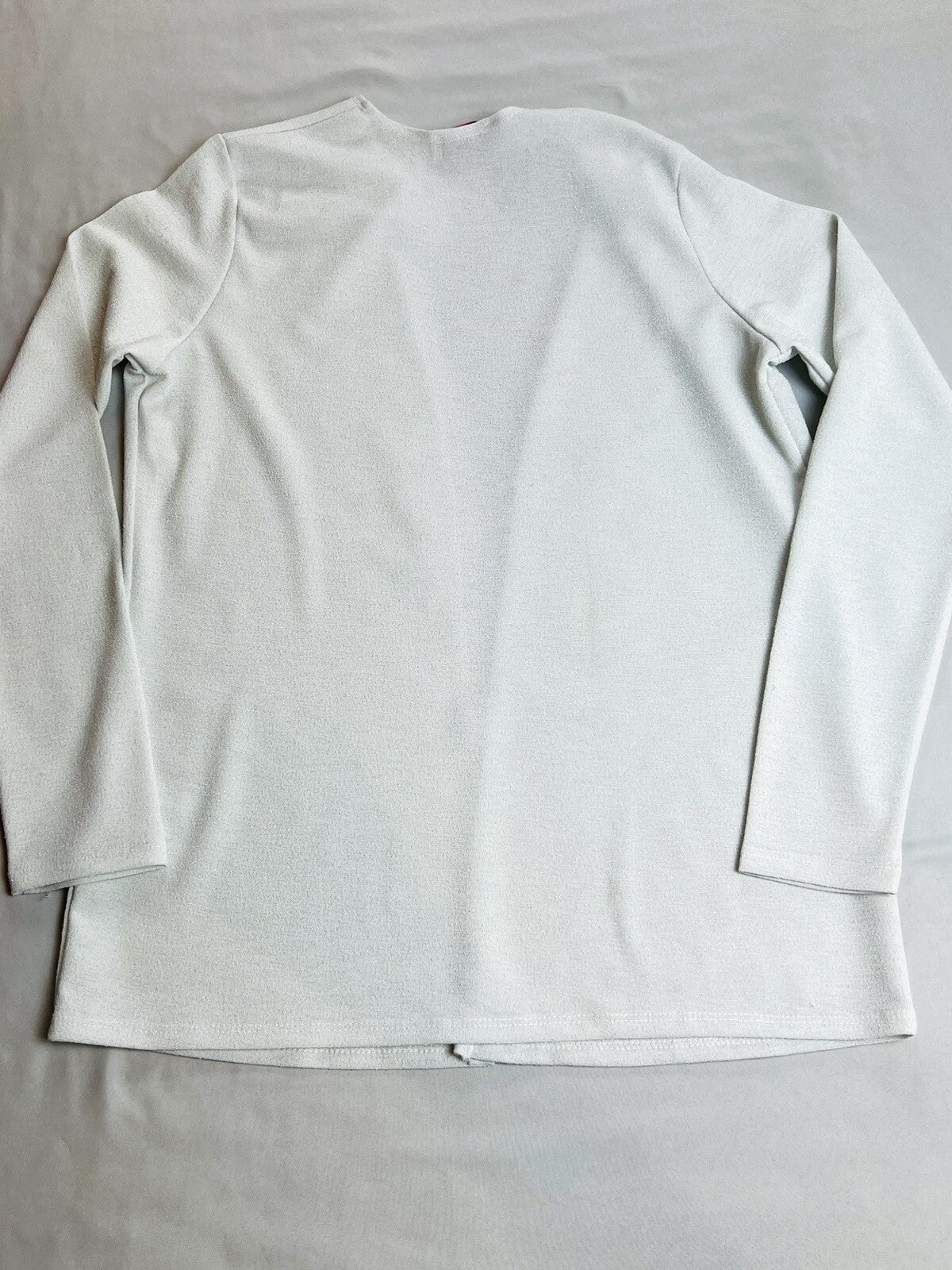 MADRAG Women's Long Sleeve Open Front Cardigan White Sz M