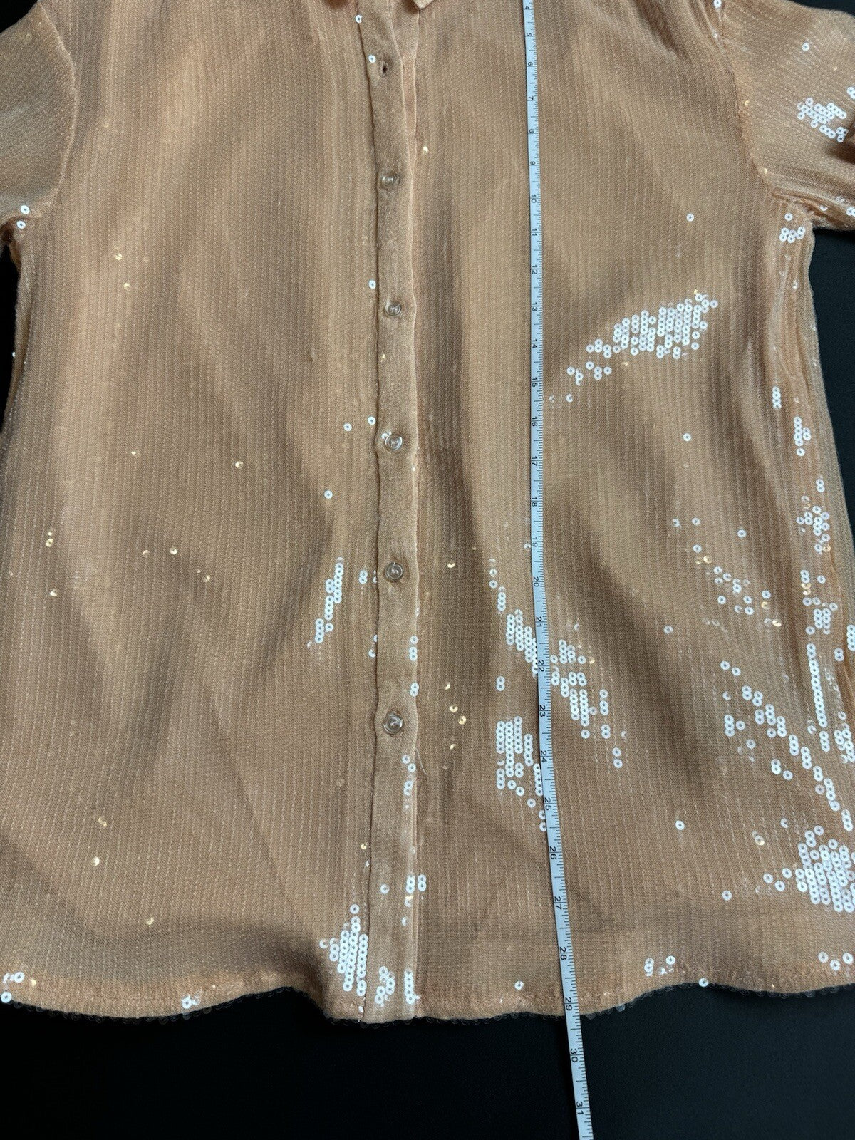 7 For All Mankind Women’s Long Sleeve Collar Shirt Sz M (B.87)