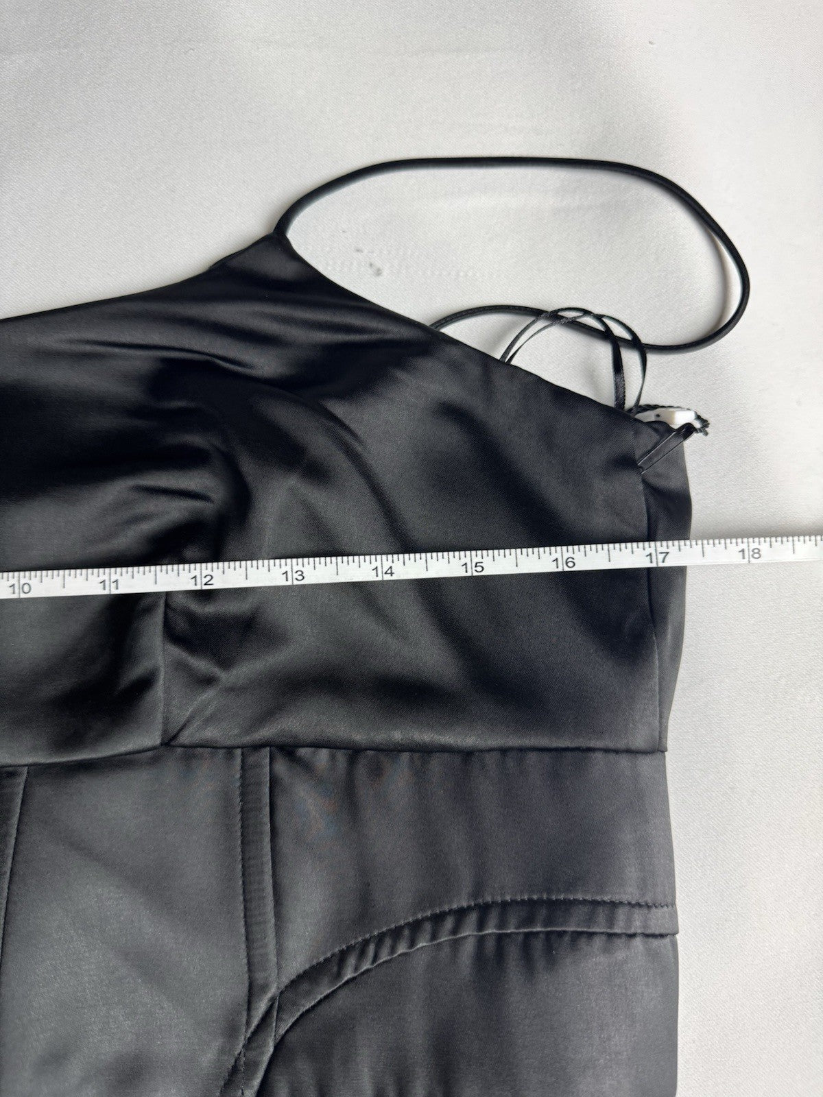 $310 Jason Wu Black Satin Slit Cocktail Party Dress Sz L. (B.169)