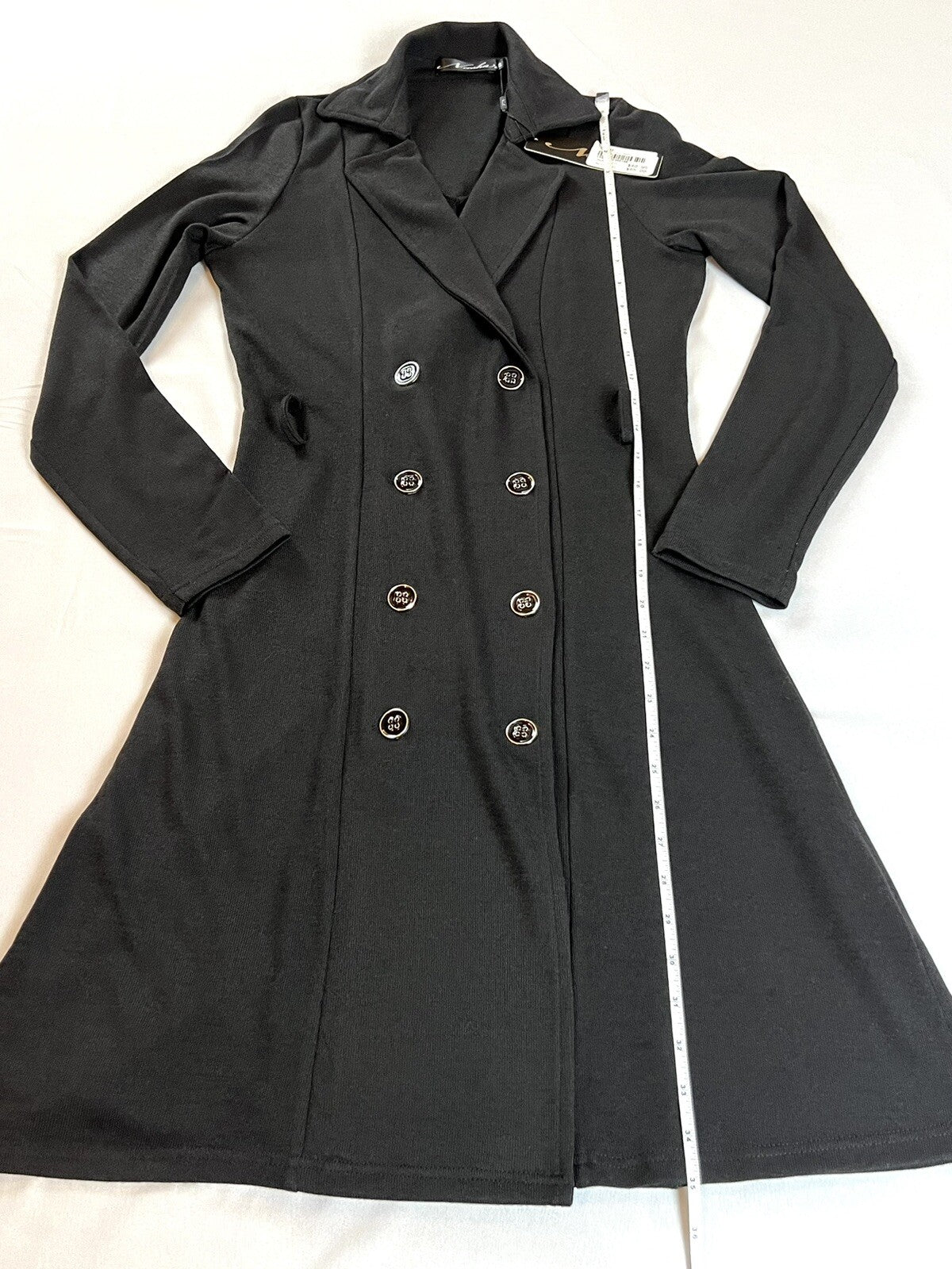 Neesha Women’s Trench Coat Black Jacket Sz S