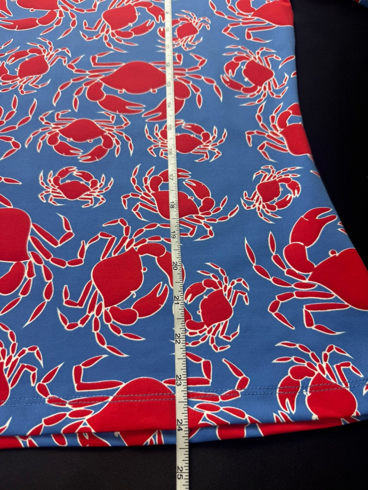 Sailor-Sailor Women’s Crabs Printed Golf Tennis Shirt Size M. (B.159)