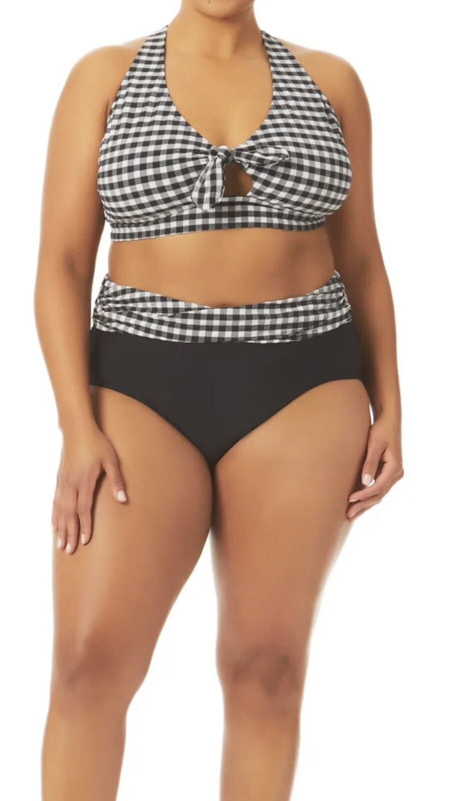 TERRA & SKY 2PC Swimsuit Plus SZ 3X Bikini Plaid