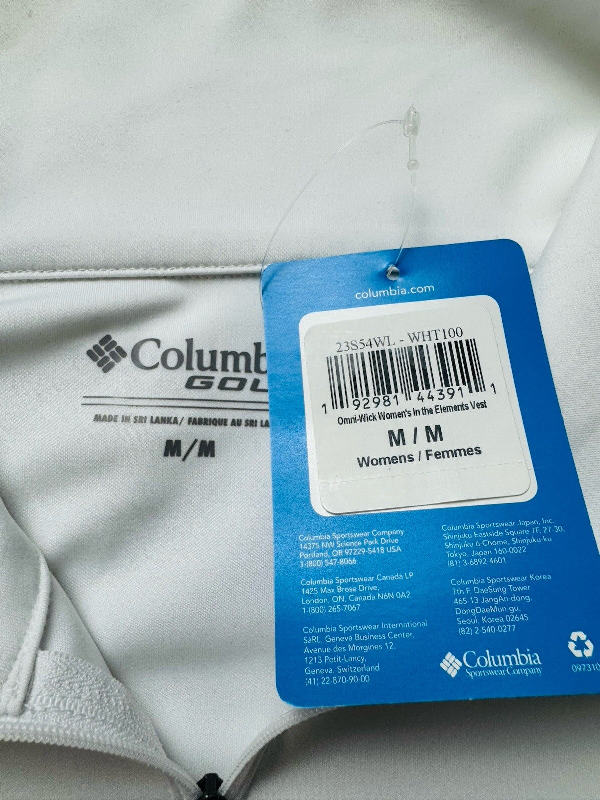 Columbia Women’s Full Zip Vest Sz M. (B.103)