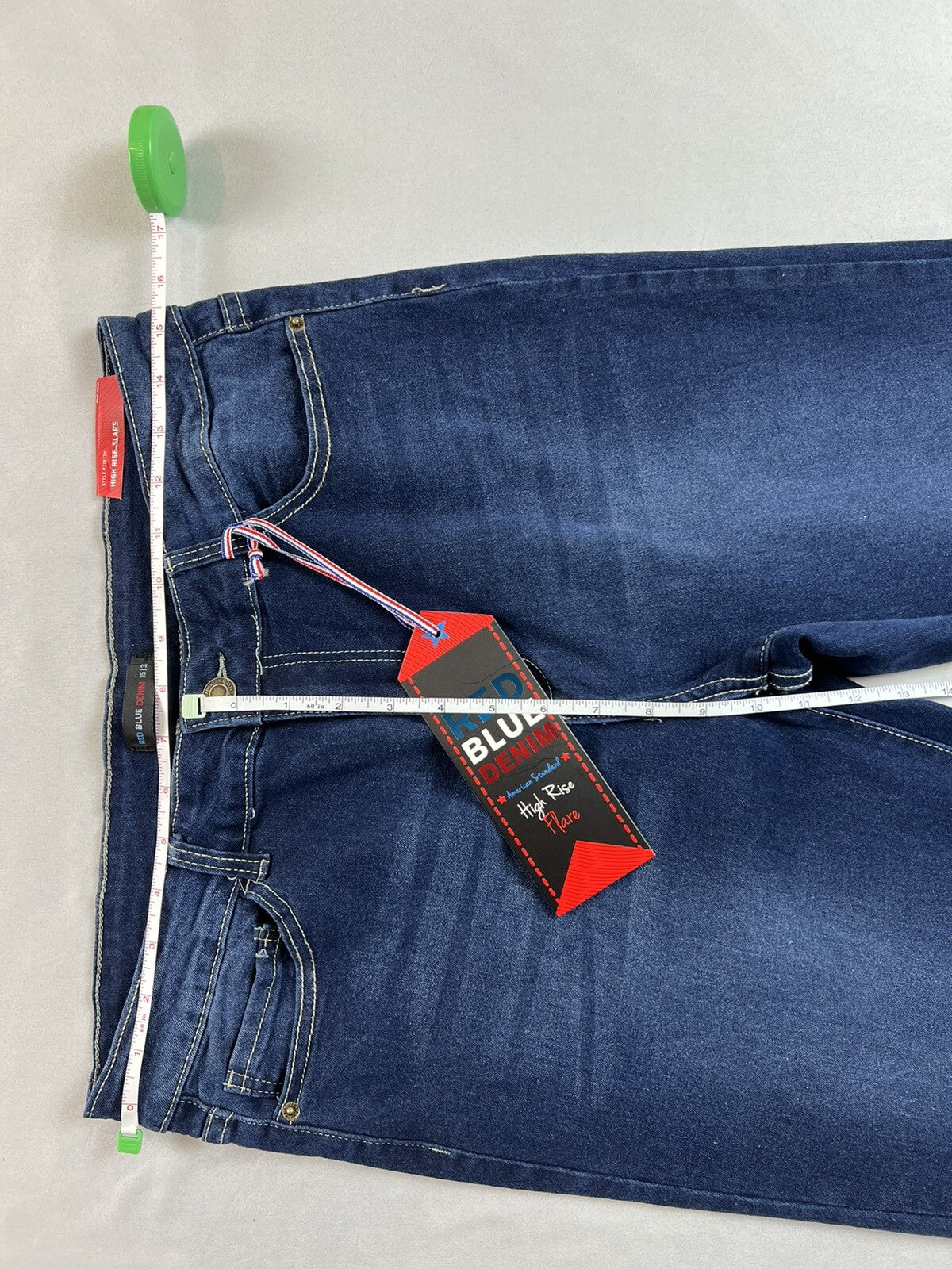 Red Blue Denim Women’s Jeans Size 15 Mid Rise Pants