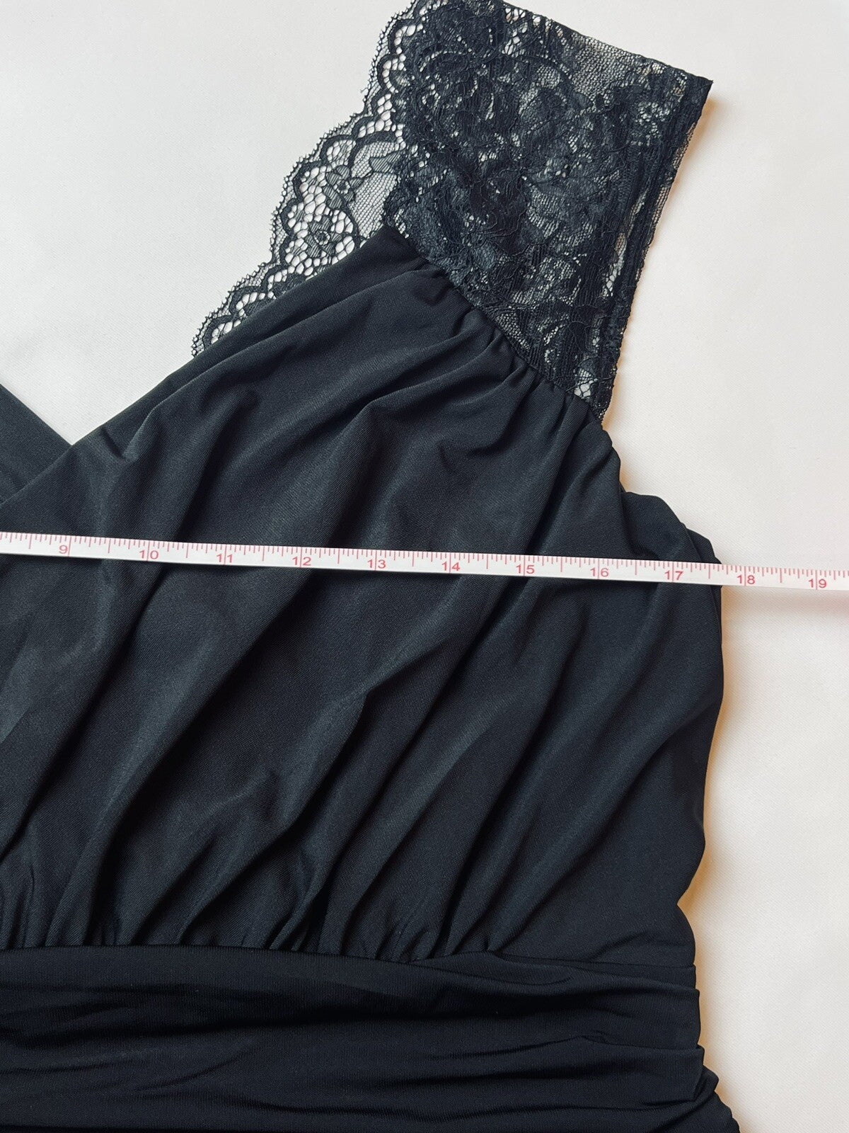 Women's Black Long Dress Lace Shoulders Black Size M (7)