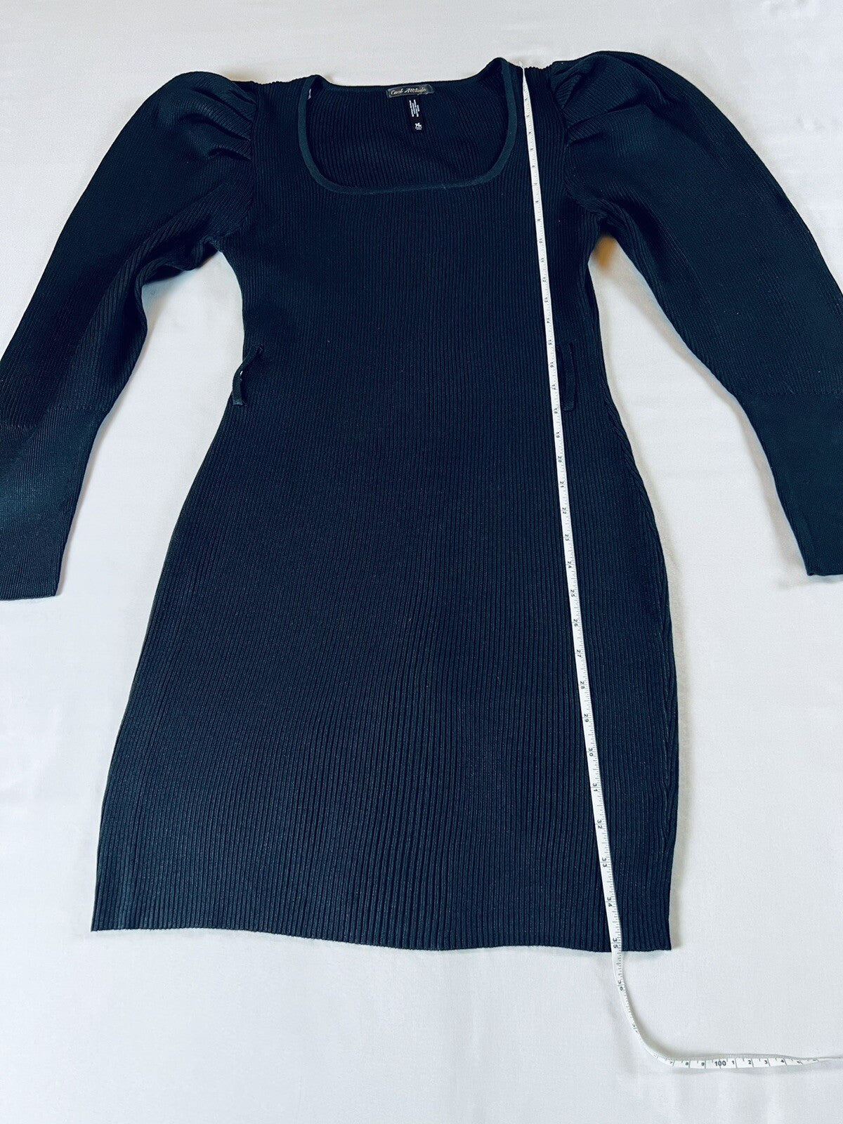 Cool Attitude Women's Black Bodycon Knit Dress Sz XL