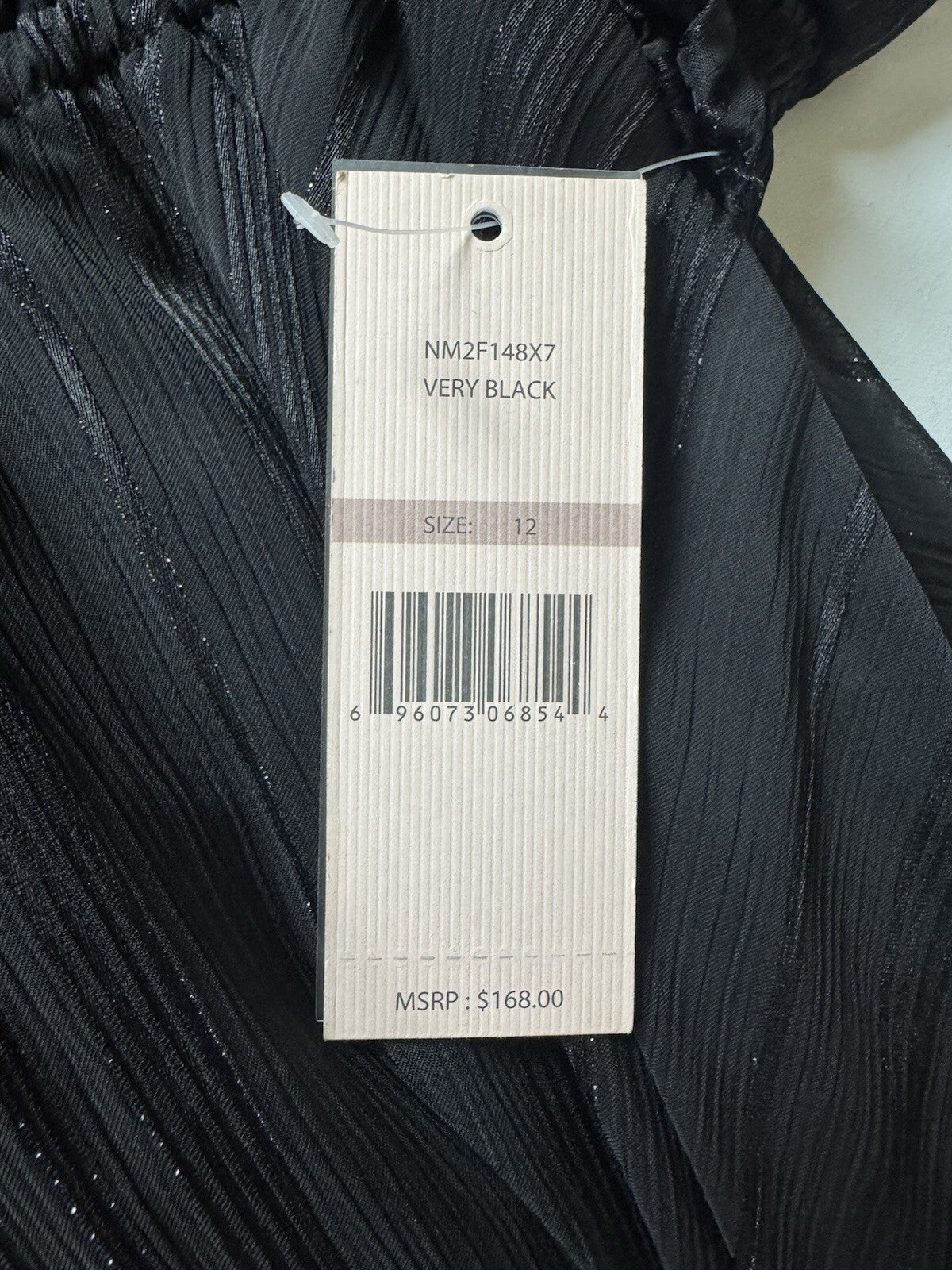 $168 NANETTE LEPORE Pleaded Black Dress Sz 2. (B.124)