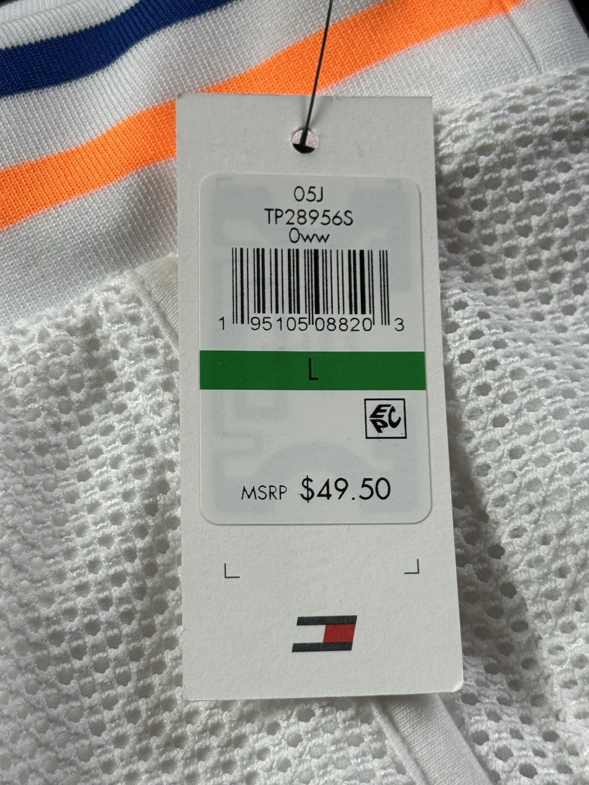 $49 Tommy Hilfiger Sport Women’s Shorts White Mesh Sz L. (B.027)