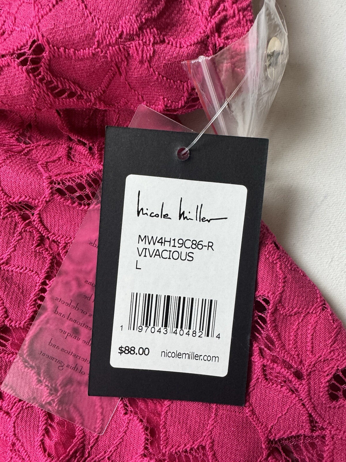 $88 Nicole Miller Women’s Lace Blouse Top Sz L (B.135)