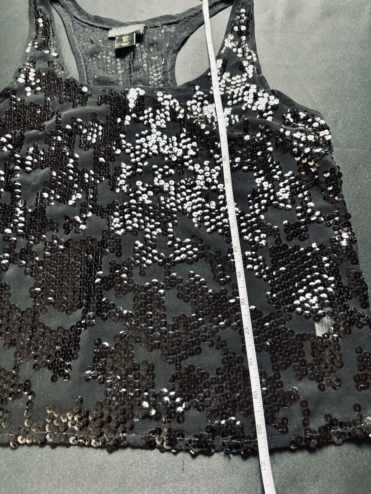House of Harlow 1960 Tank Top Size L Sequined Black (B.84)