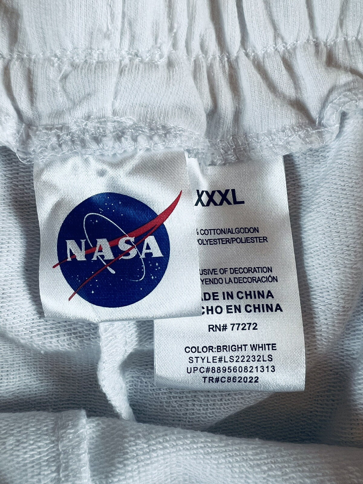 NASA Logo Constellations~white Knit Shorts~Womens Sz 3XL