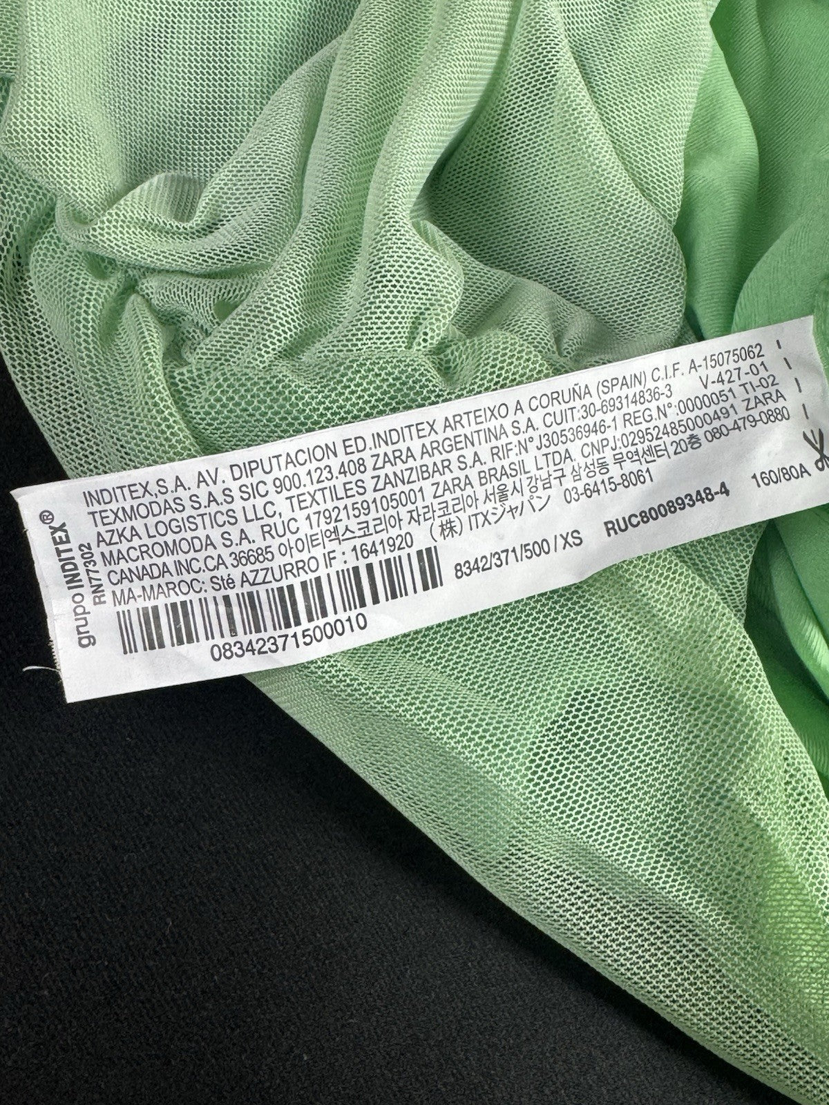 ZARA Neon Green Short Stretch Dress Sleeveless Sz XS. (B.176)