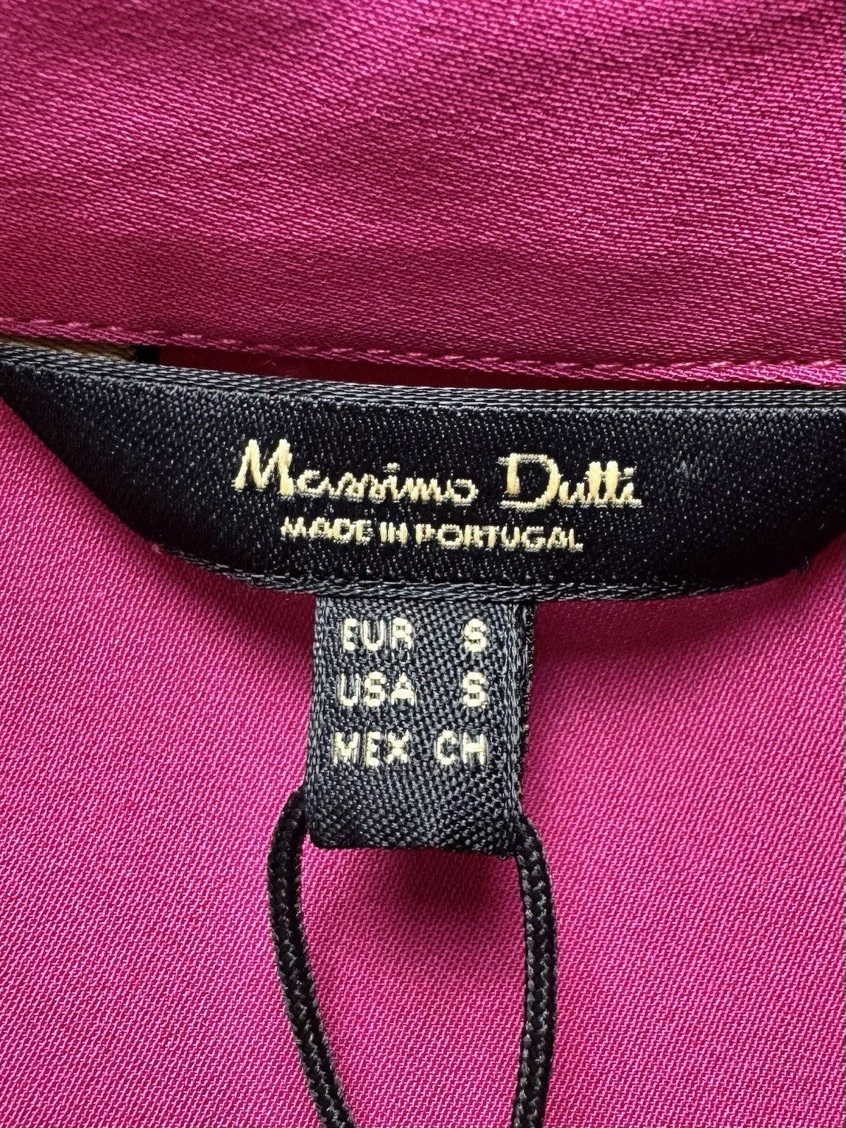 $249 MASSIMO DUTTI Long Silk Fuchsia Dress Sz S. (B.149)