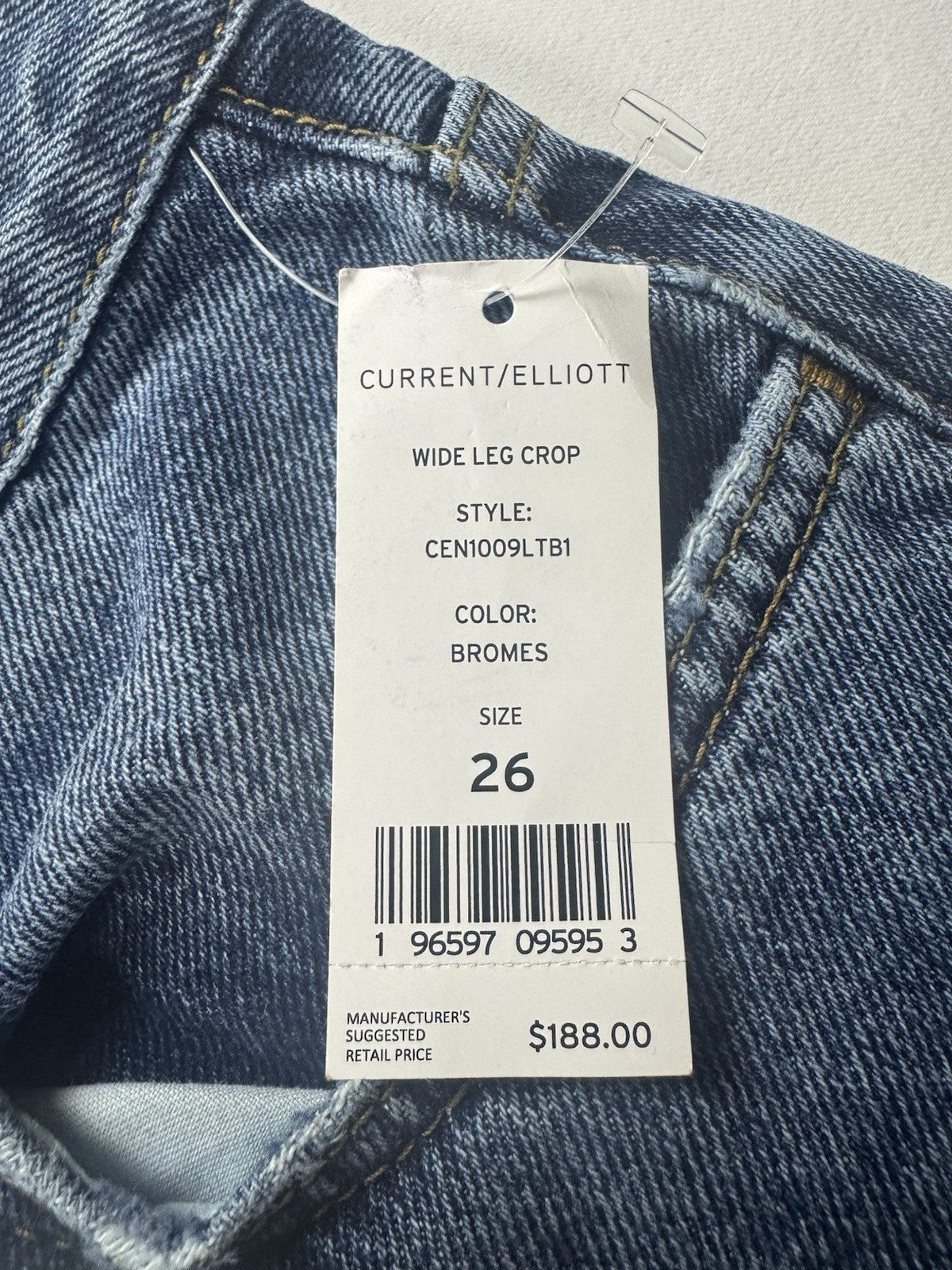 $188 Current/Elliott Women’s Wide Leg Jeans Sz 26. (B.114)
