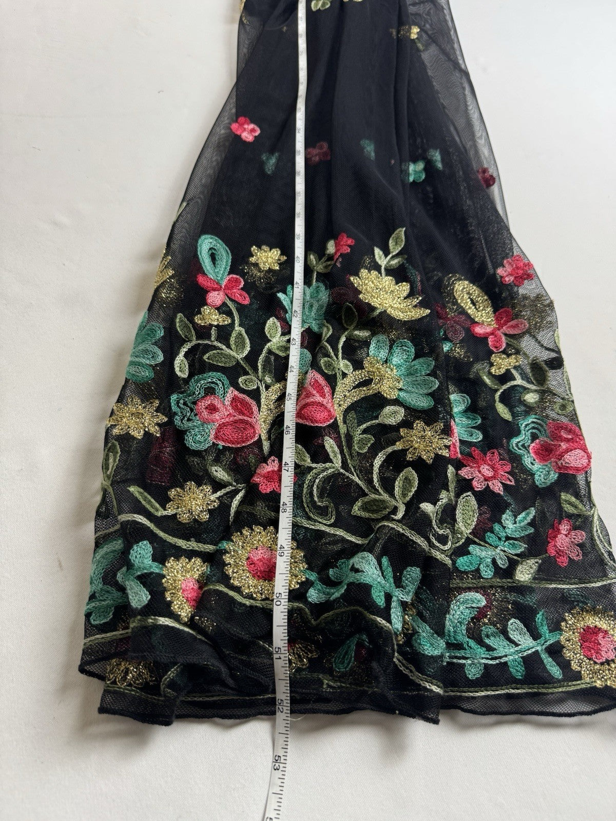 Rebellion Again Women’s Black Lace Floral Embroidered Dress Sz XL. (B.149)
