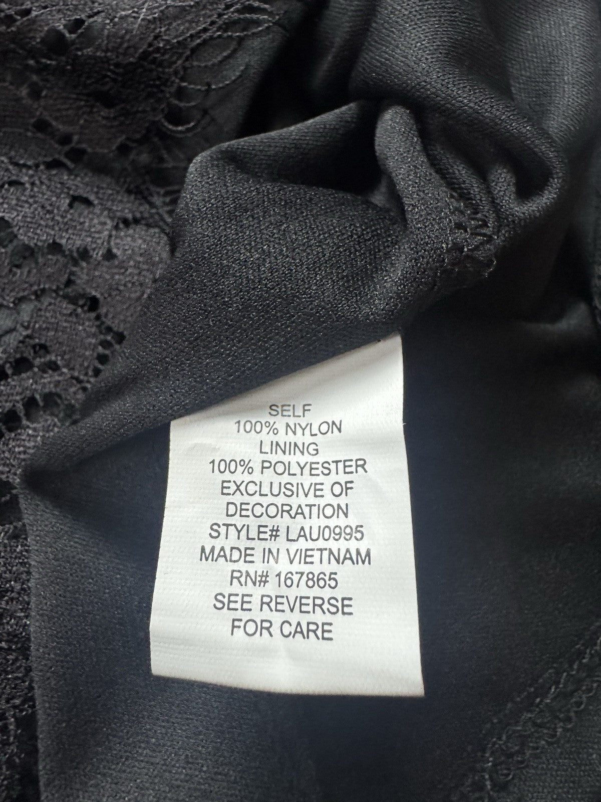 NY Collection Women’s Lace Sleeveless Blouse Black Sz M. (B.147)