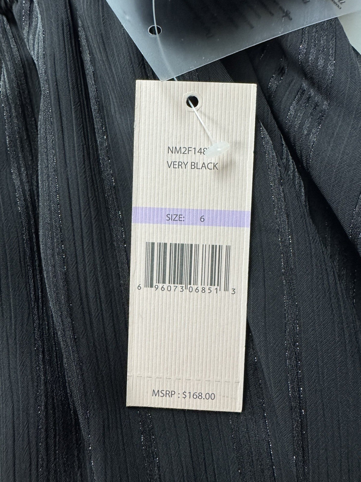 $168 NANETTE LEPORE Pleaded Black Dress Sz 6. (B.149)