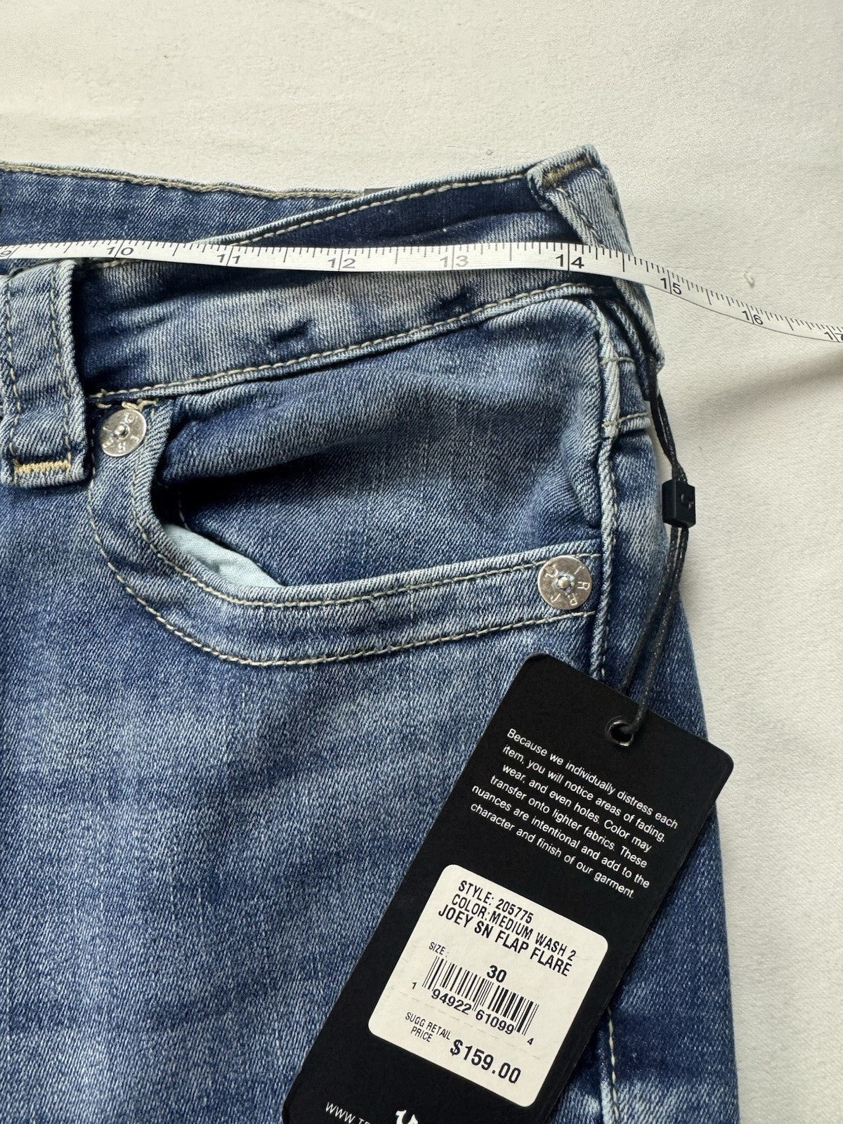 $159 True Religion Women’s Joey Jeans Sz 30. . (B.147)