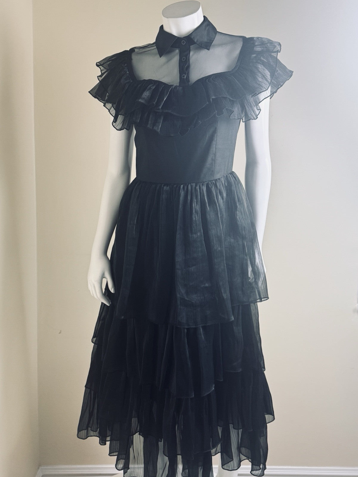 Women’s Black Mesh Dress Size M (B.147)