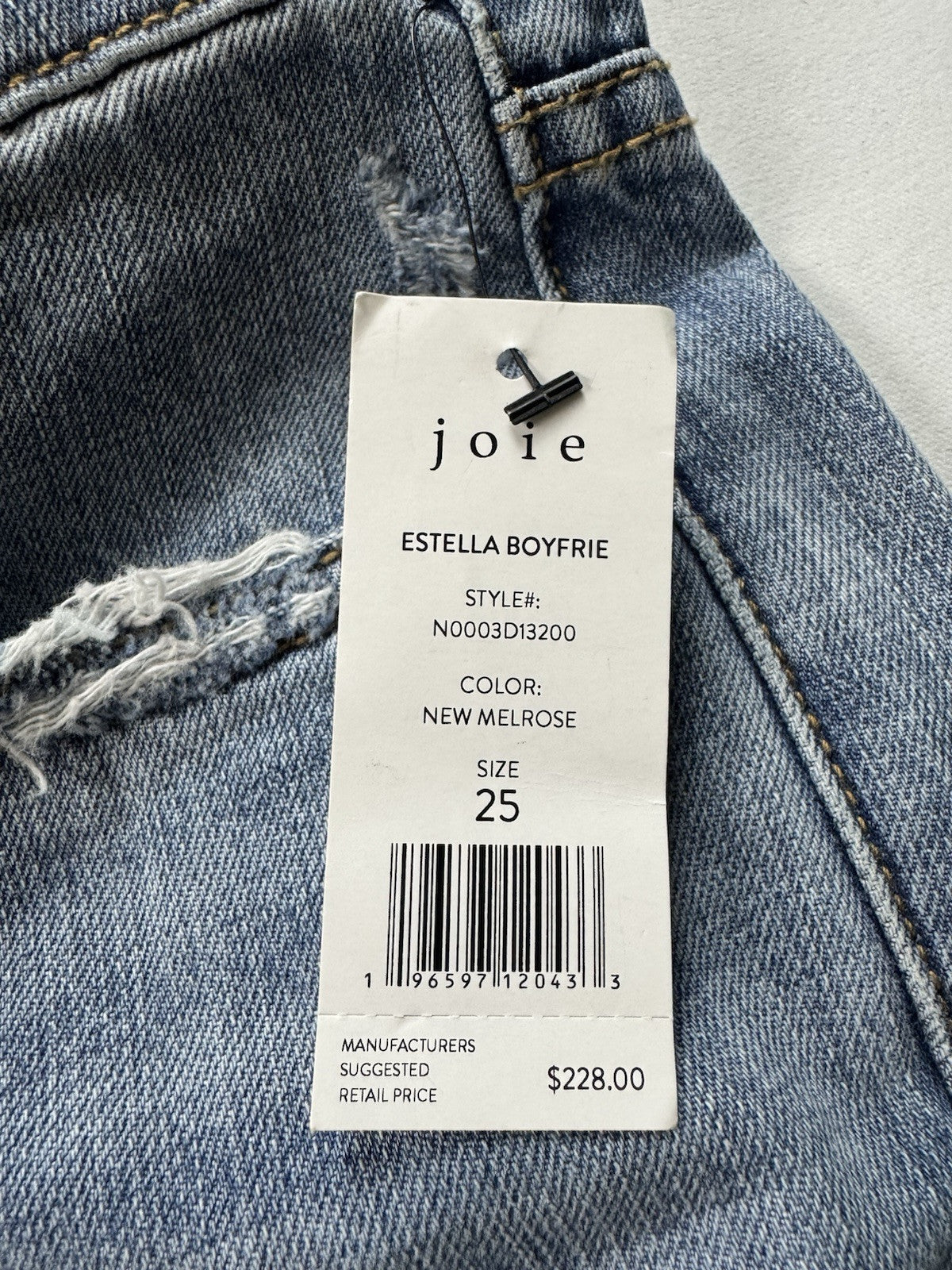 $228 Joie Women's Estella Boyfriend Jeans Sz 25. (B.118)
