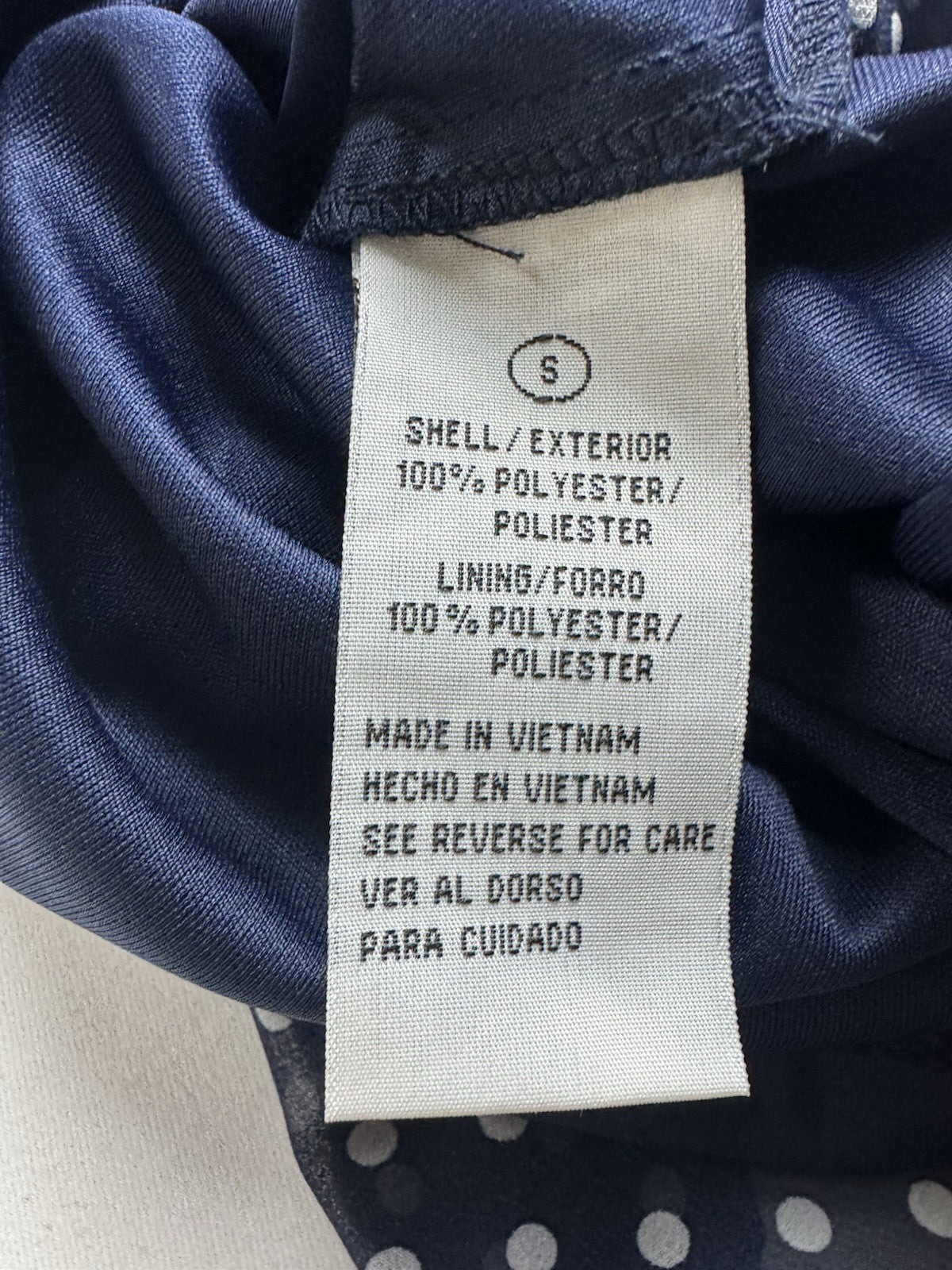 Shelby & Palmer Women’s Polka Dots Navy White Dress Size S. (B.43)