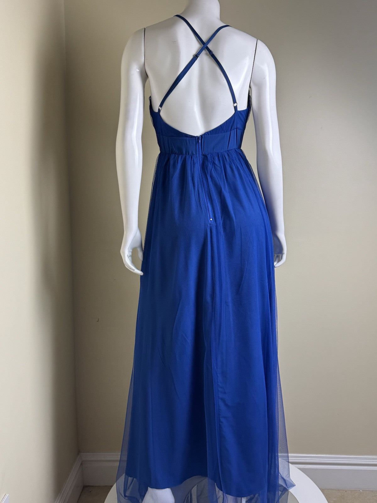 Women’s Blue Lace Long Dress Size S (B.147)