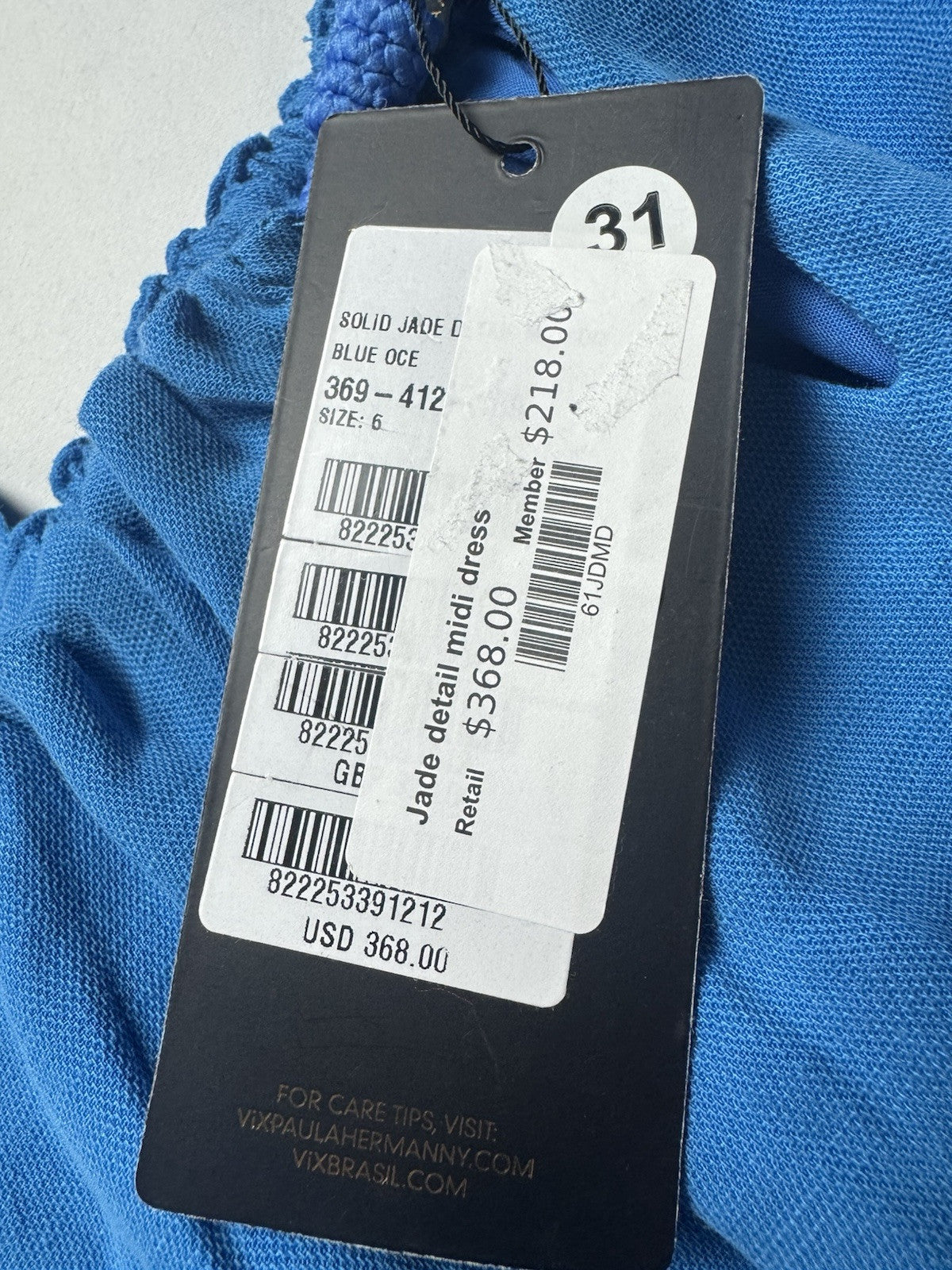 Vix Paula Hermanny Blue Long Dress Sz 6/40 (B.147)