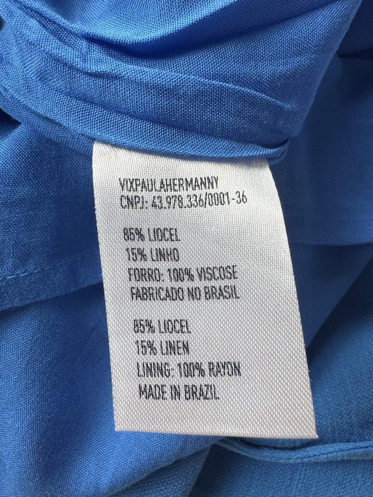 Vix Paula Hermanny Blue Long Dress Sz 6/40 (B.147)