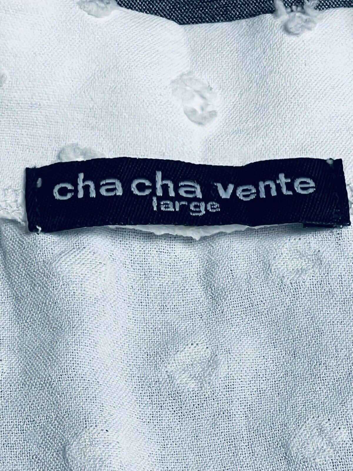 Cha Cha Vente Women’s Top Sleeveless White Blouse Sz L